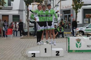 Daniel Sánchez, Alberto Gallego y Jesús Montero coparon el podio del Campeonato de Extremadura élite y sub-23. /Foto Extremadrua Pedalea
