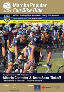 cartel marcha popular en bici. A. Contador. Mogán