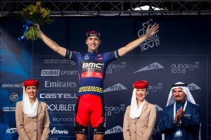 Phinney, en el podio © Dubai Tour
