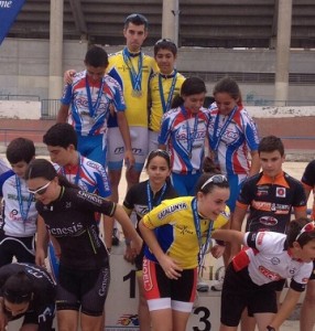 Podio del Campeonato de Catalunya infantil de pista. © FCC