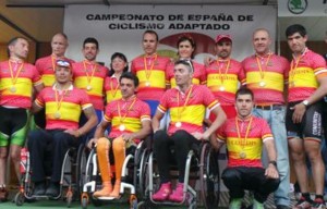 Podio con los campeones de España de ciclismo adaptado 2014 © RFEC