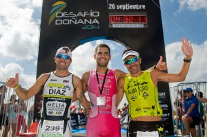 Podio masculino con Sergio Cruz,  Juan Salvador Díaz y José Almagro