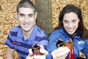 Unai Elorriaga y Tania Calvo, con sus medallas del Europeo.