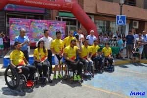 Podio con los líderes de la Copa de España de ciclismo adaptado © Inma Conesa