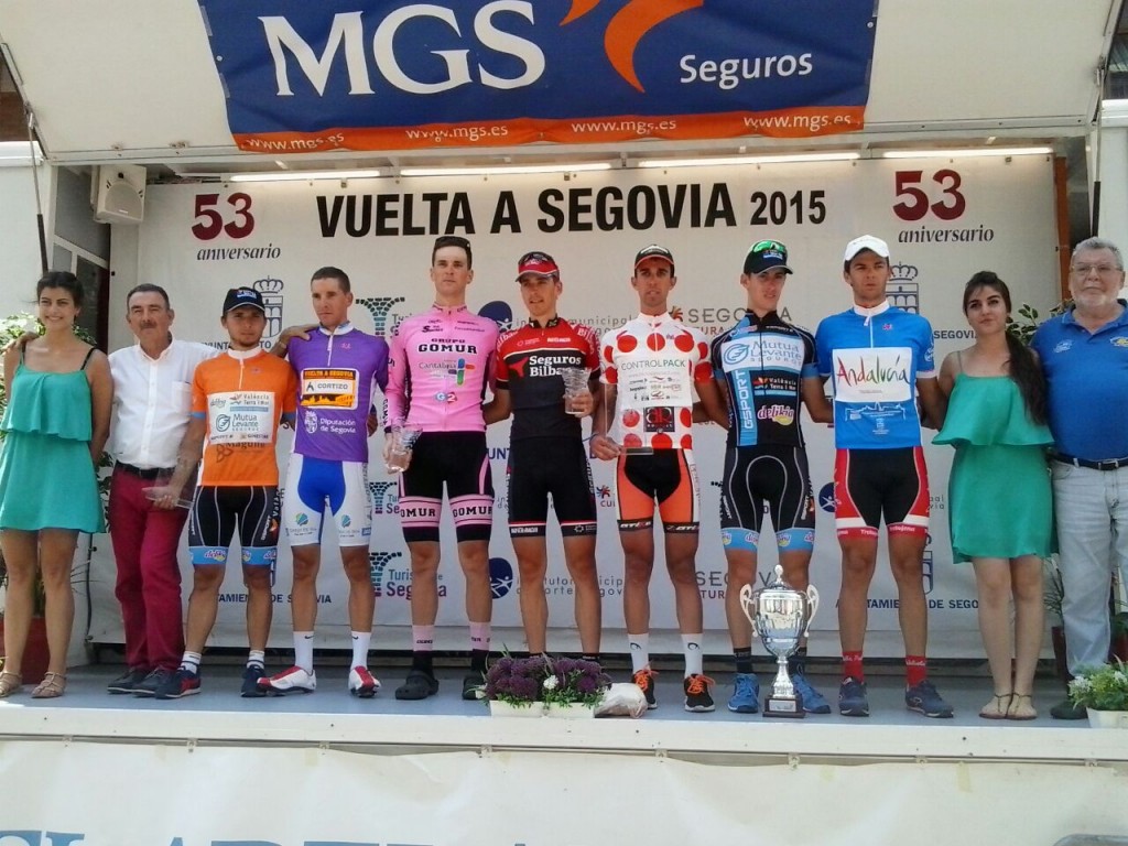 Podio final de la 53ª Vuelta Ciclista a Segovia.