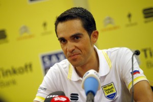 Contador, en la rueda de prensa © Tinkoff