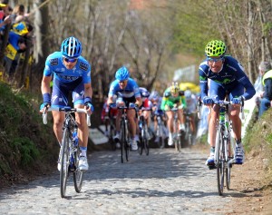 Lastras, derecha, en el Koppenberg