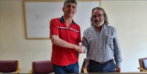 José Antonio Díaz (dcha.) releva a José Luis Junquera © FCPA