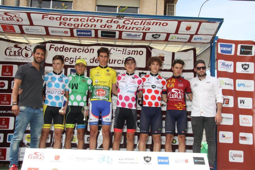 Podio con los líderes de la Ruta de Cadetes tras las dos primeras etapas © FCRM 