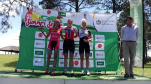 Mavi García, en el podio de la carrera sudafricana © Bizkaia-Durango