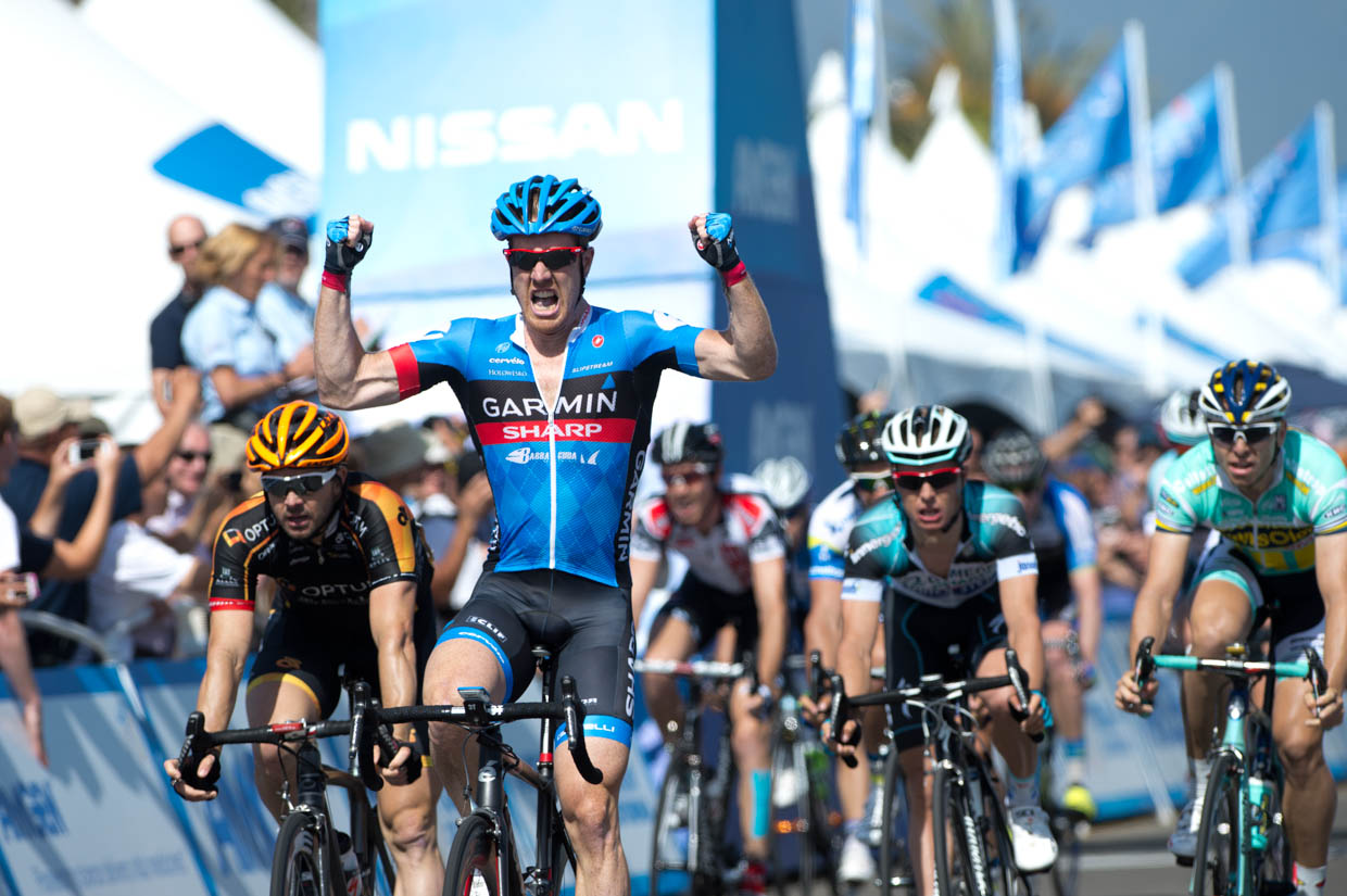Farrar celebra su victoria en Santa Bárbara / Garmin
