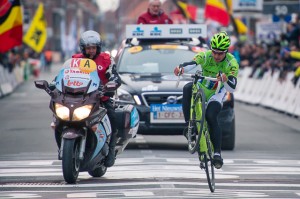 Sagan y su caballito en meta / Foto oficial