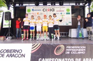 Podio del Campeonato de Aragón de senior, máster y féminas.