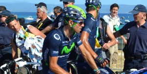 El murciano en la meta. / Foto Movistar