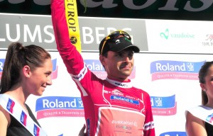 Vrecer, en el podio / Foto web euskaltel