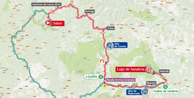 Mapa de la 5ª etapa de la Vuelta a España 2013.