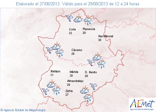 El tiempo, hoy en Extremadura / AEMET