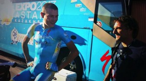 Brajkovic y García, en la salida de la Vuelta a España © Twitter