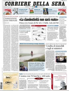 Portada del diario italiano