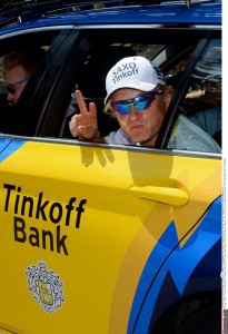 Tinkov, en el coche de Riis © facebook