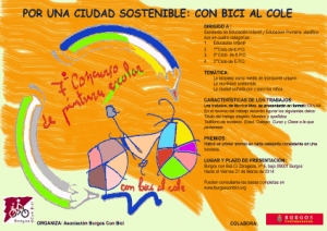 cartel concurso escolar de pintura. Burgos con bici