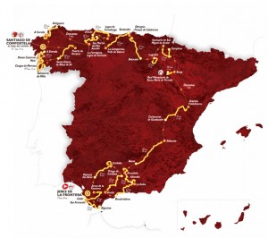 El mapa de la Vuelta a España 2014 © Unipublic