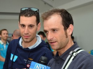 Nibali y Scarponi, a su llegada © agenciasanluis.com