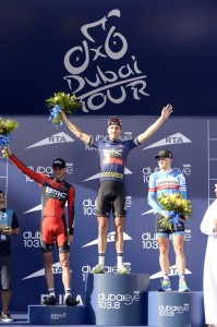 El podio de final del Dubai Tour © twitter