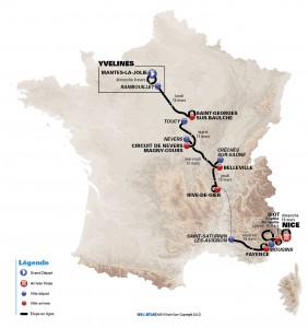Mapa de la París-Niza 2014 © ASO