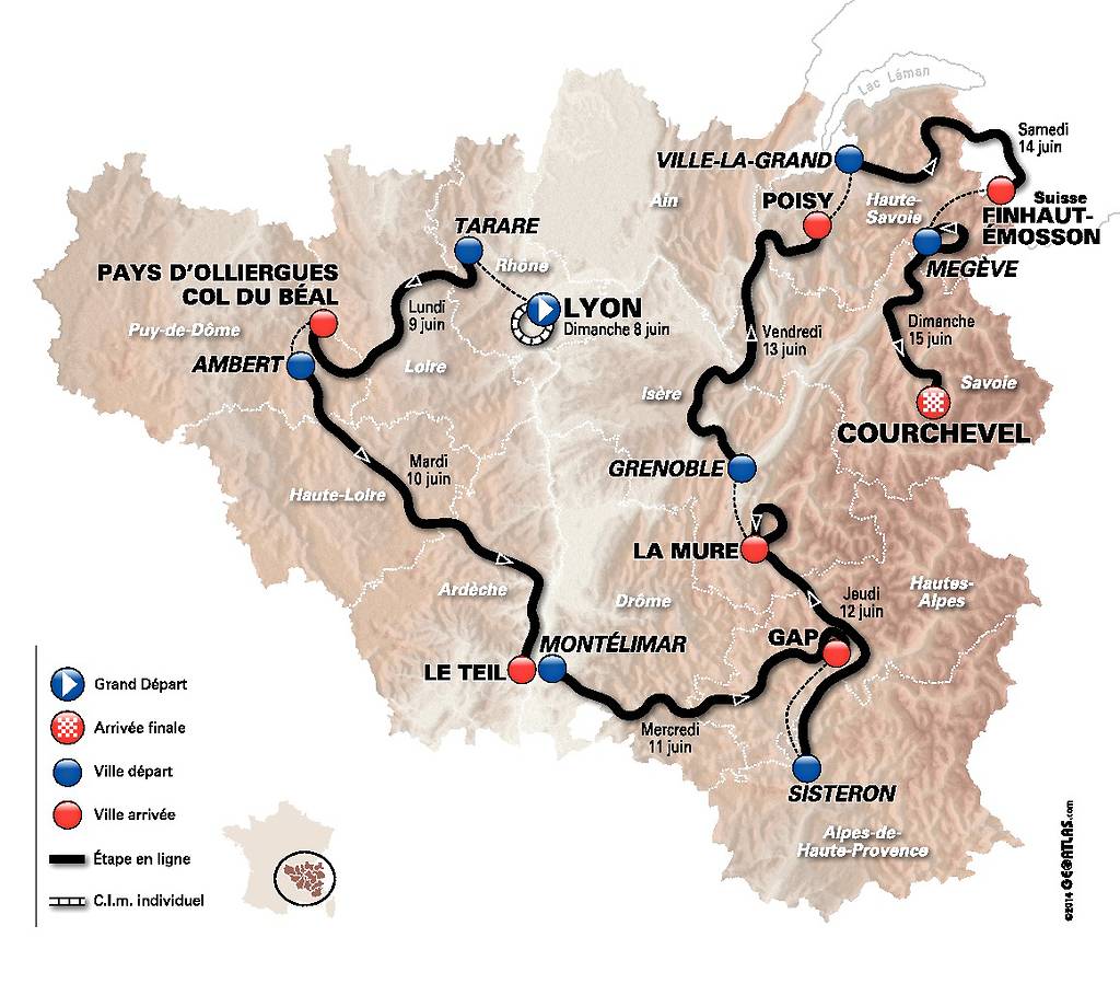Mapa del Dauphiné 2014