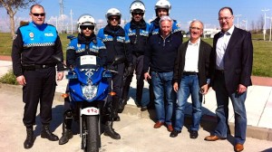 La policía local, con los técnicos franceses © Ponferrada 2014