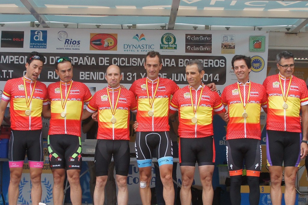 Los campeones de la prueba de línea. © RFEC