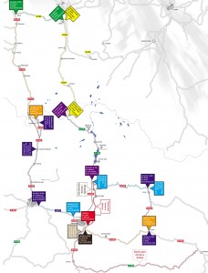 Mapa de los cortes de carretera