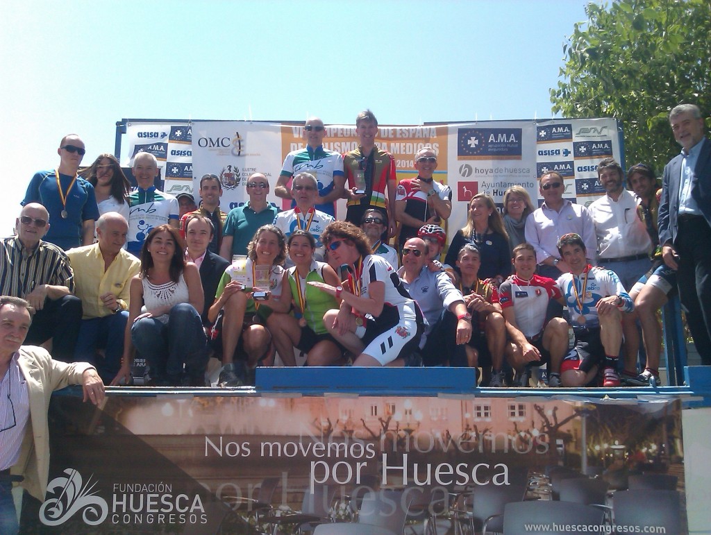 Podio final del Campeonato de España para médicos celebrado en Huesca. © FAC