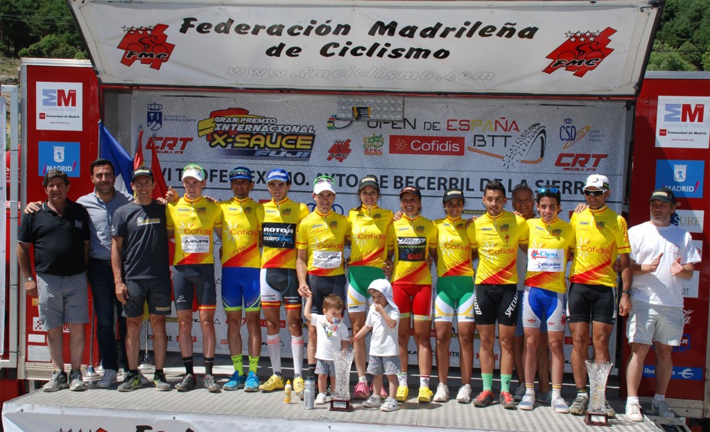 Podio con todos los ganadores Open Cofidis XCO 2014.