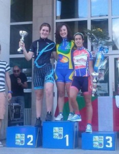 Podio júnior con Díaz, Leonet e Iturriaga.