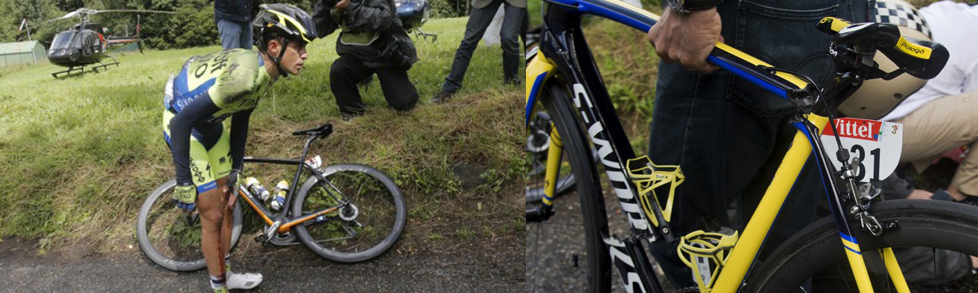 La bicicleta de Contador no se rompió antes del impacto