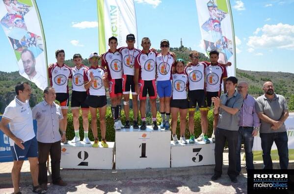 Podio final con los ganadores del Open de Castilla-La Mancha MTB.