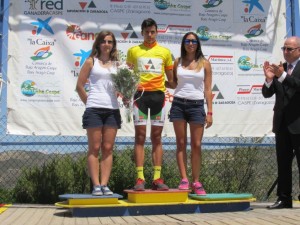Tomeu Gelabert, en el podio de la Vuelta al Bajo Aragón © Antonio Pardo