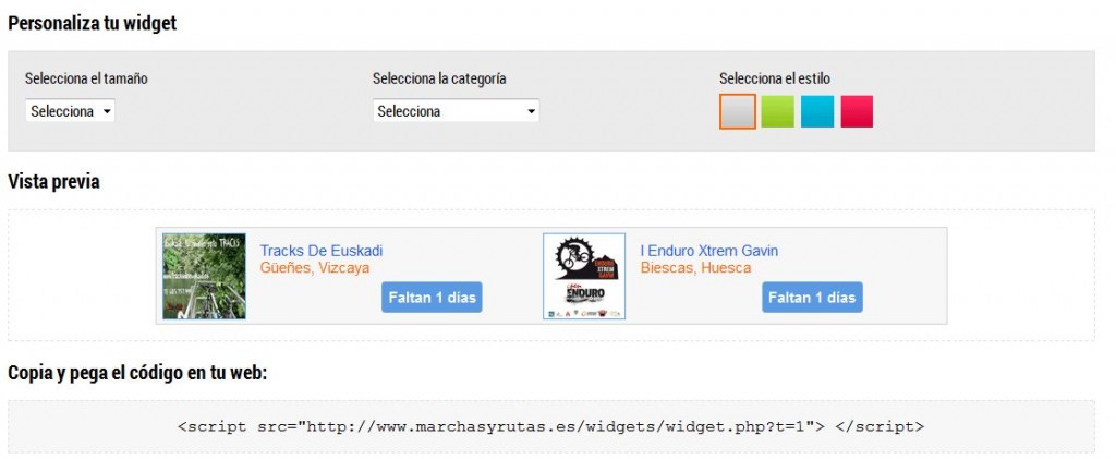 Ejemplo configuración widget en marchasyrutas.es