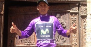 Quintana, en el podio final © Movistar