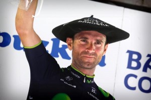 Valverde, en el podio © Movistar