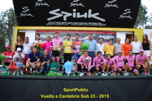 Podio final de la Vuelta a Cantabria 2014.