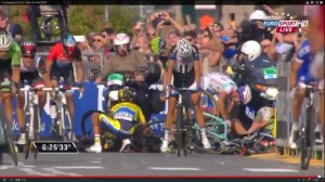 Contador, en plena caída © Eurosport