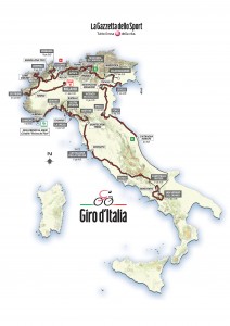 Mapa del Giro Italia 2015 © RCS