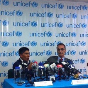 Quintana, en la rueda de prensa © Unicef Colombia