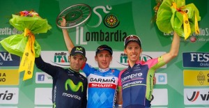 El podio de Il Lombardia © Movistar