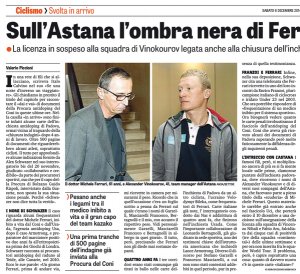 Artículo de La Gazzetta dello Sport 