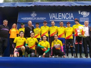 Podio final con los ganadores de la Copa de España de cyclo-cross 2014 © RFEC