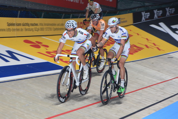 Torres y Muntaner, en el velódromo de Bremen